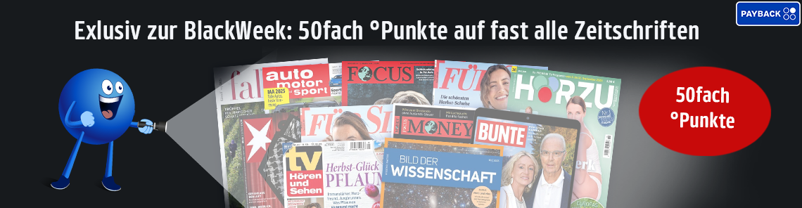 Dein Dankeschenk: 50fach Punkte auf viele tolle Zeitschriften!