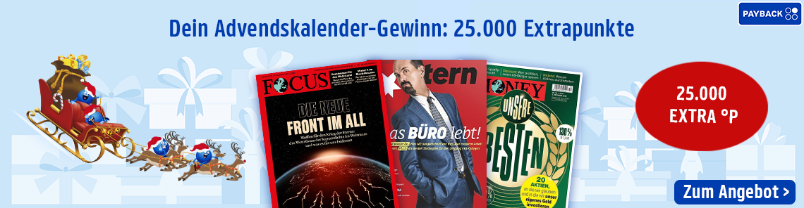 Dein Adventskalender-Gewinn: 25.000 Extrapunkte