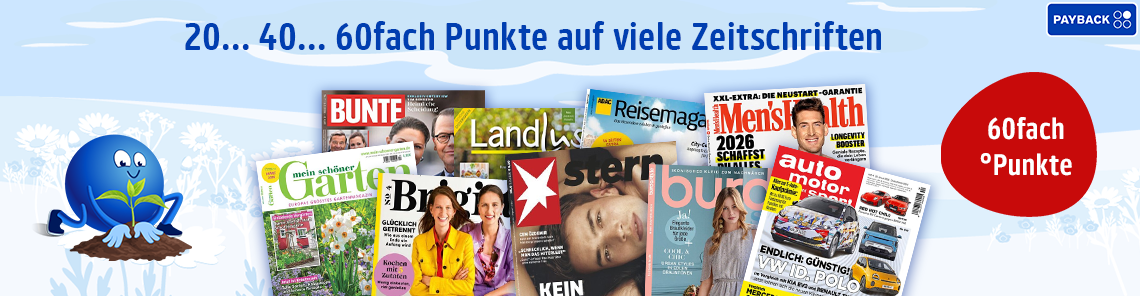 20 ... 40 ... 60fach Punkte auf viele Zeitschriften