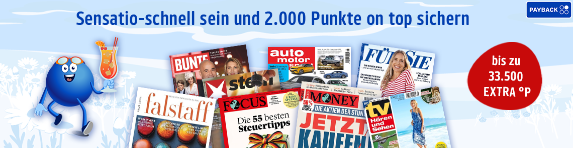 Sensatio-schnell sein und 2.000 Punkte on top sichern