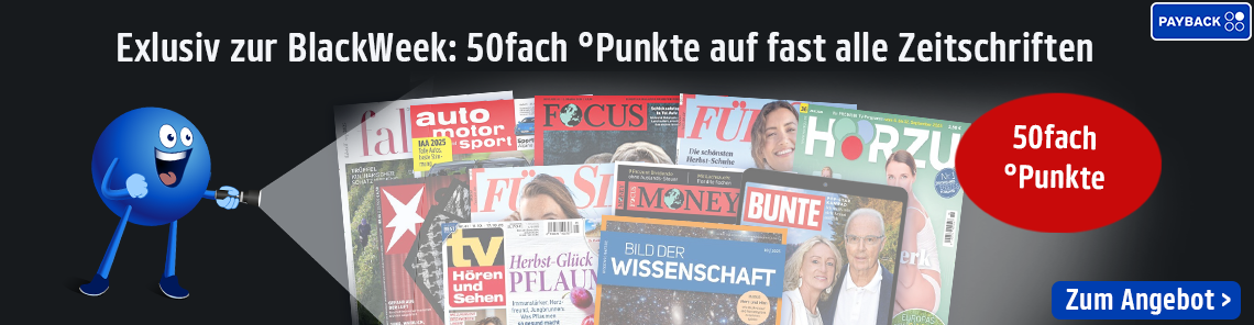 50fach Punkte auf viele tolle Zeitschriften!