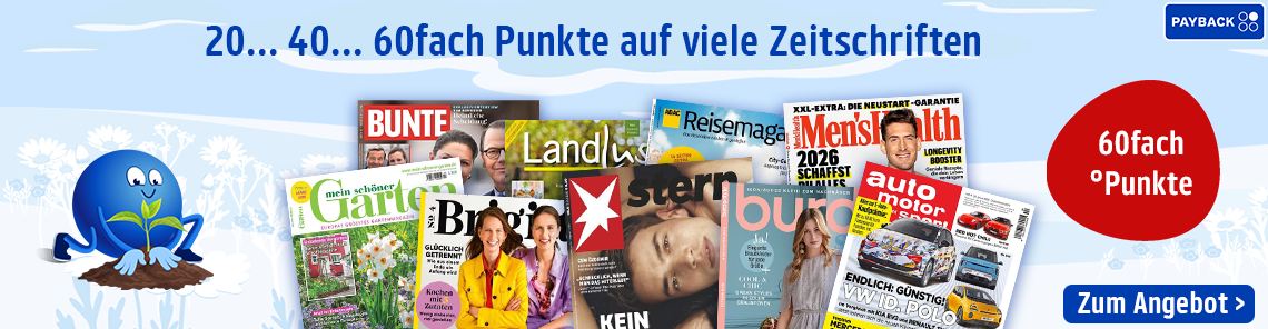 20 ... 40 ... 60fach Punkte auf viele Zeitschriften