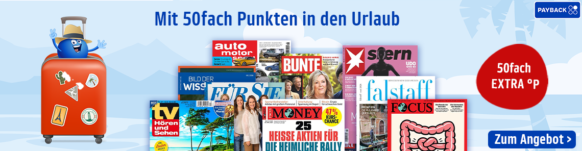 Mit 50fach Punkten in den Urlaub
