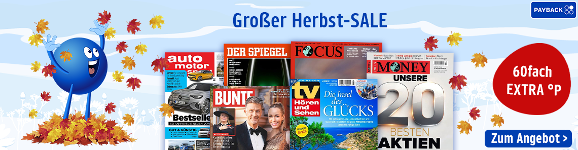 Großer Herbst-SALE - 60fach EXTRA-°Punkte!